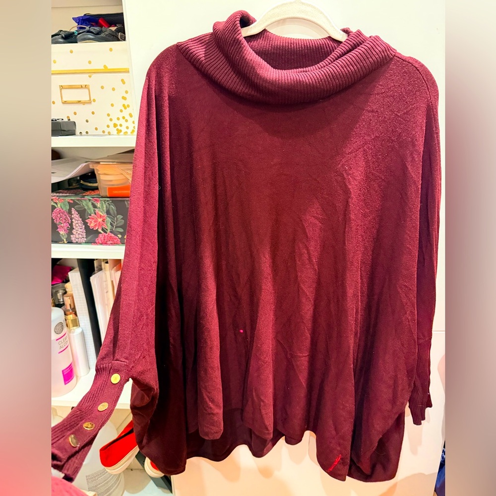 Alfabi sweater shirt burgundy/ wine color size 0X